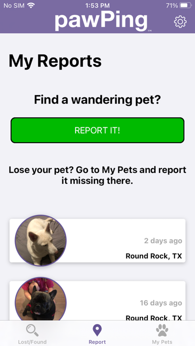 pawPing - Pet Recovery Network Screenshot