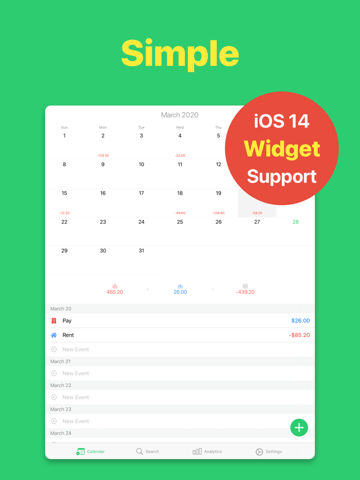 Budget Calendar - Monelyze