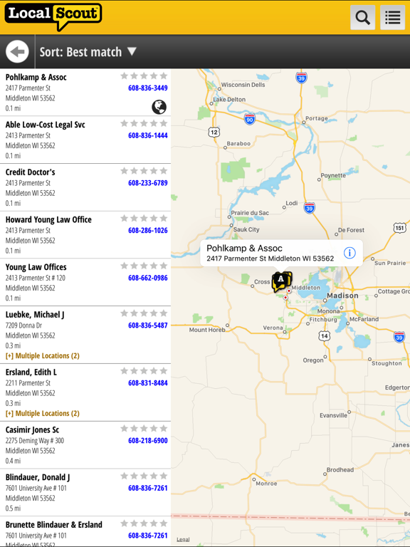 LocalScout Yellow Pages iPad screenshot
