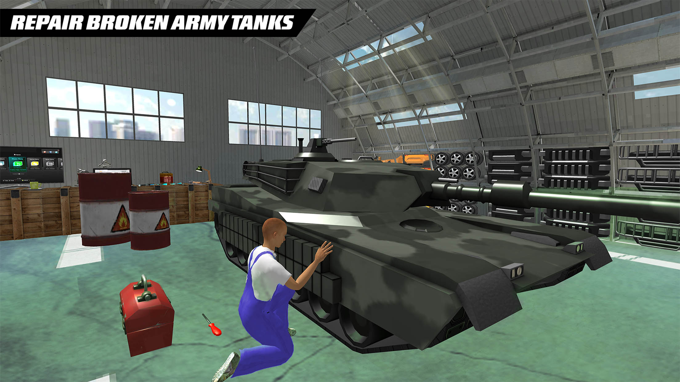 US Military Tank Mechanic Garage – Repair Workshop