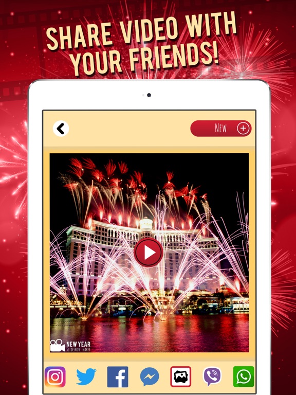 New Year Slideshow Maker – Movie and Video Editor iPad screenshot