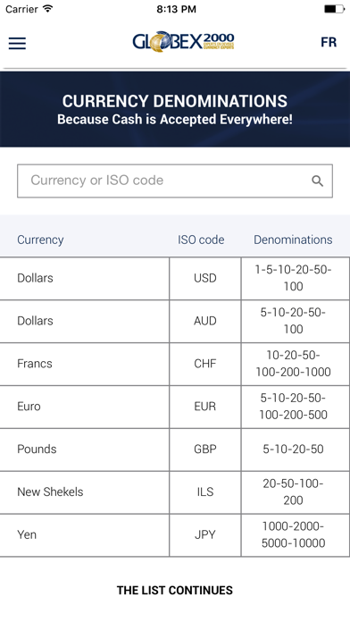 Globex 2000 Currency Exchange Screenshot