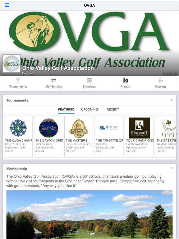 Ohio Valley Golf Association iPad screenshot 1 - Sports app