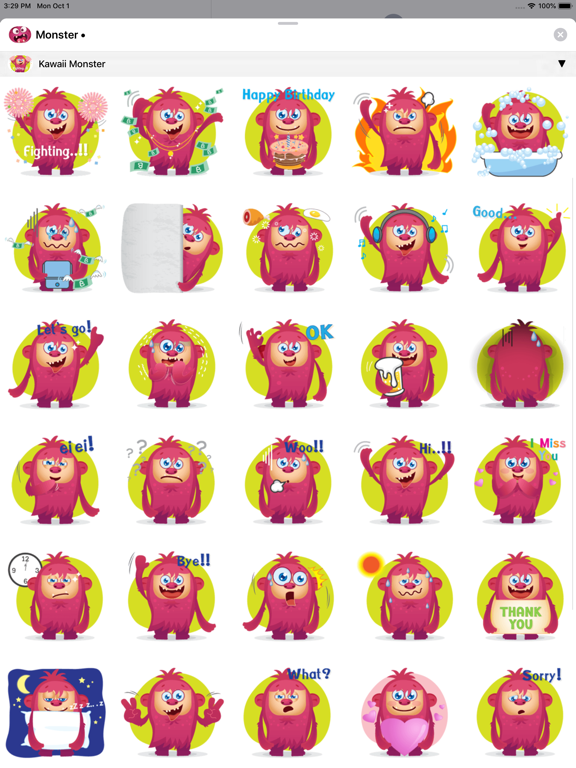Crazy Monster Stickers iPad screenshot 8 - Stickers app