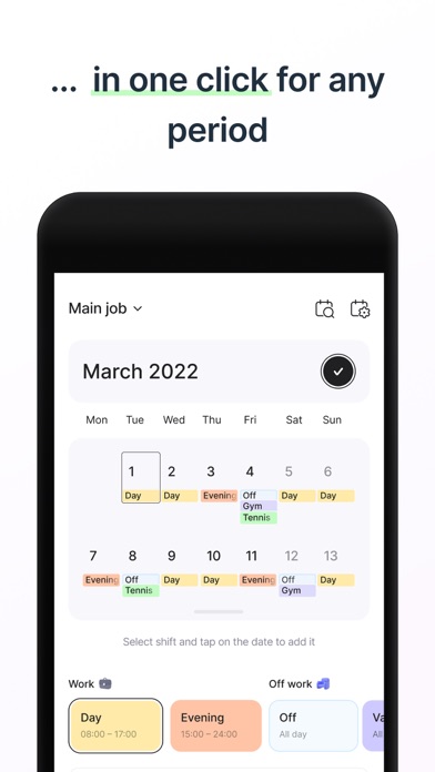 Shift Work Calendar & Schedule Screenshot