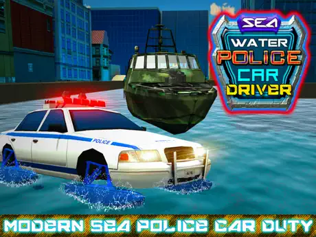 Sea Water Police Car Driver & Crime Chase Sim