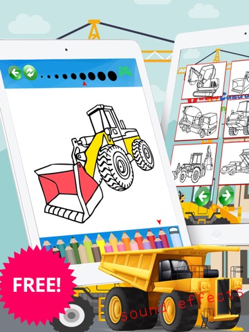 子供と幼児のための車建設塗り絵ゲームのおすすめ画像2