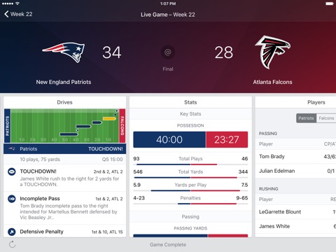 NFL Live for iPad: Live scores screenshot 2