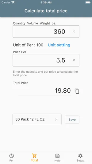Price Per100 Calculator screenshot 3
