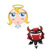 Demon And Angel Cartoon Animated Emoticon