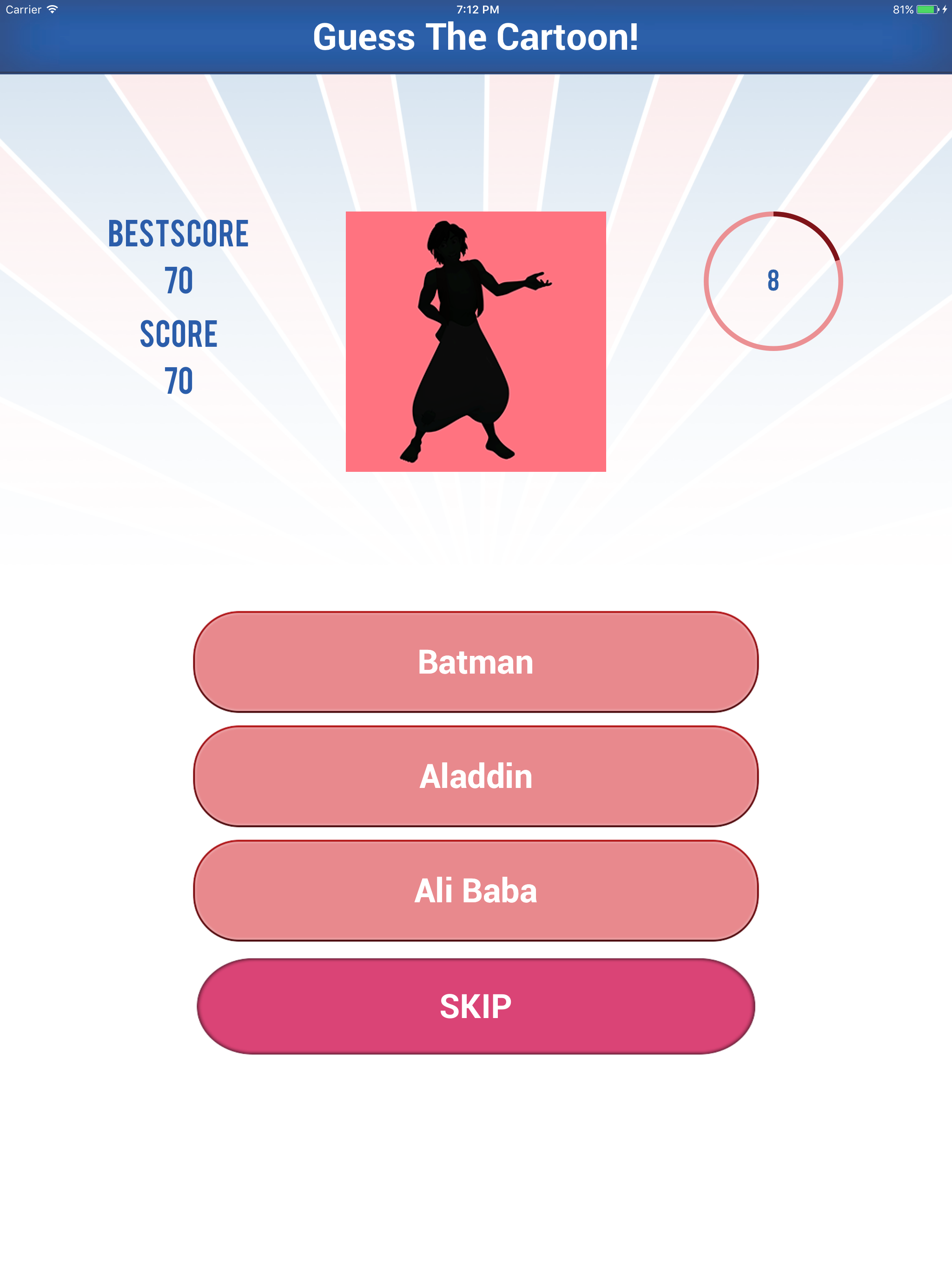 Guess the Cartoon Shadow Quiz