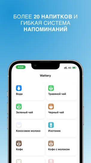 Скриншот Wattery: Напоминание пить воду на iPhone 6