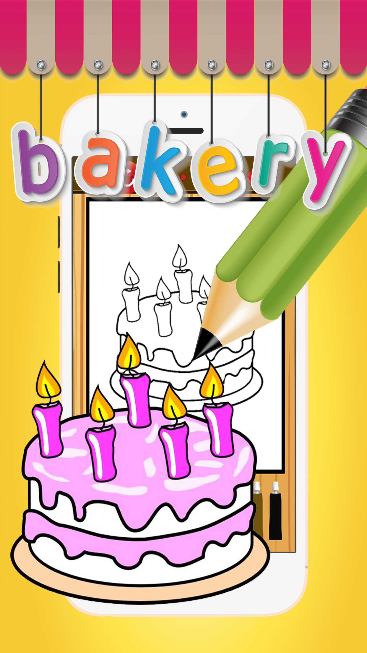 Color ME: Bakery Cup cake Pop Maker Kids Coloring screenshot 3
