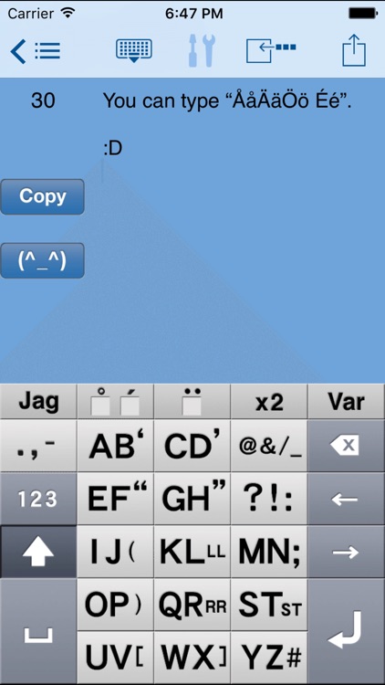 AEI Keyboard Note Swedish