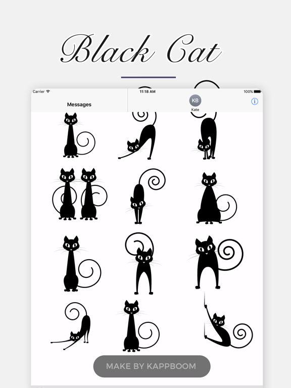 Black Cat Stickers! iPad screenshot 4 - Stickers app
