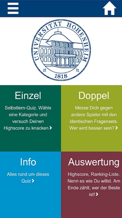 Screenshot #1 pour QuizApp Universität Hohenheim