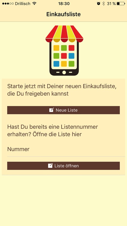 unsere Einkaufsliste