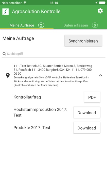 Agrosolution Kontrolle