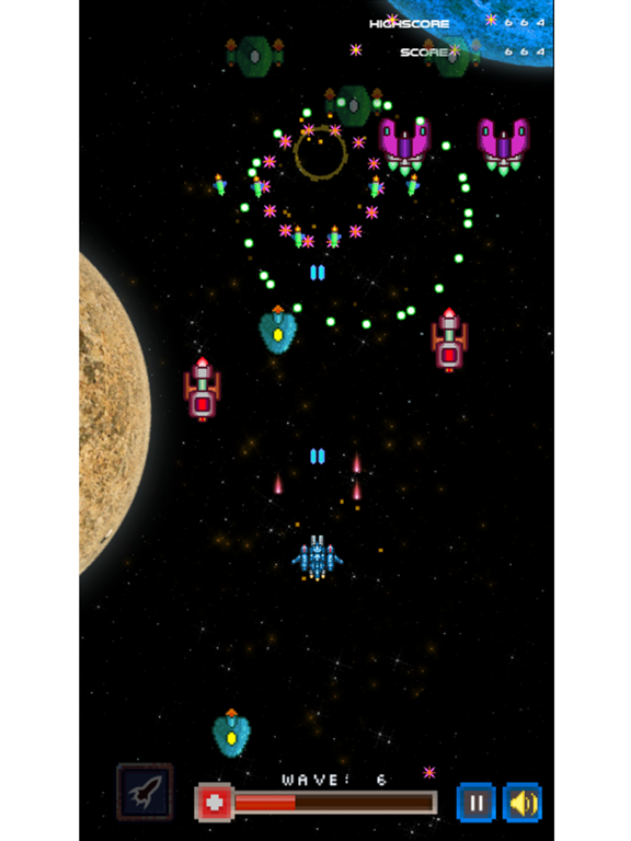 Screenshot #1 for Pixel Spaceship Free ~ 8Bit Space Shooting Games