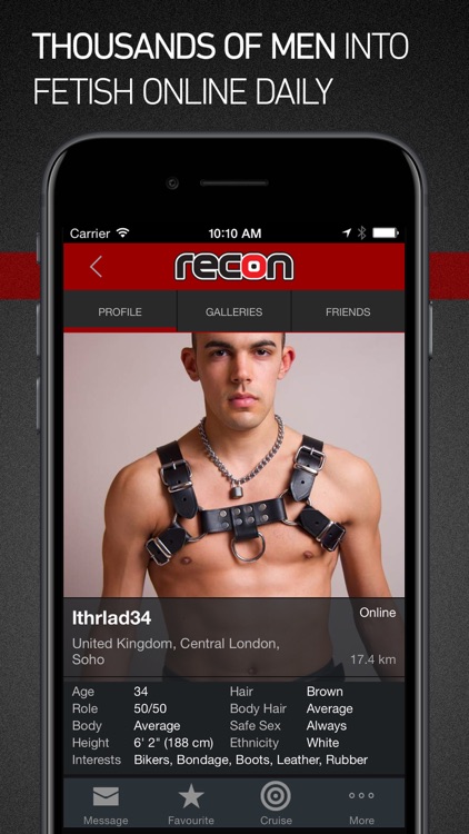 Recon - gay fetish profiles. Men, leather and more