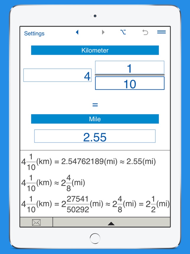 Miles to kilometers and km to miles converter on the App Store