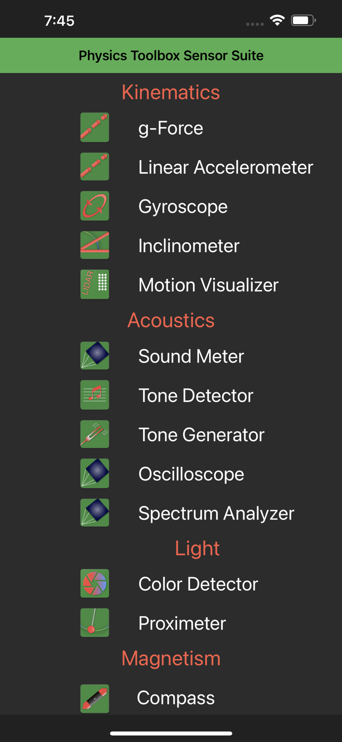 Physics Toolbox Sensor Suite