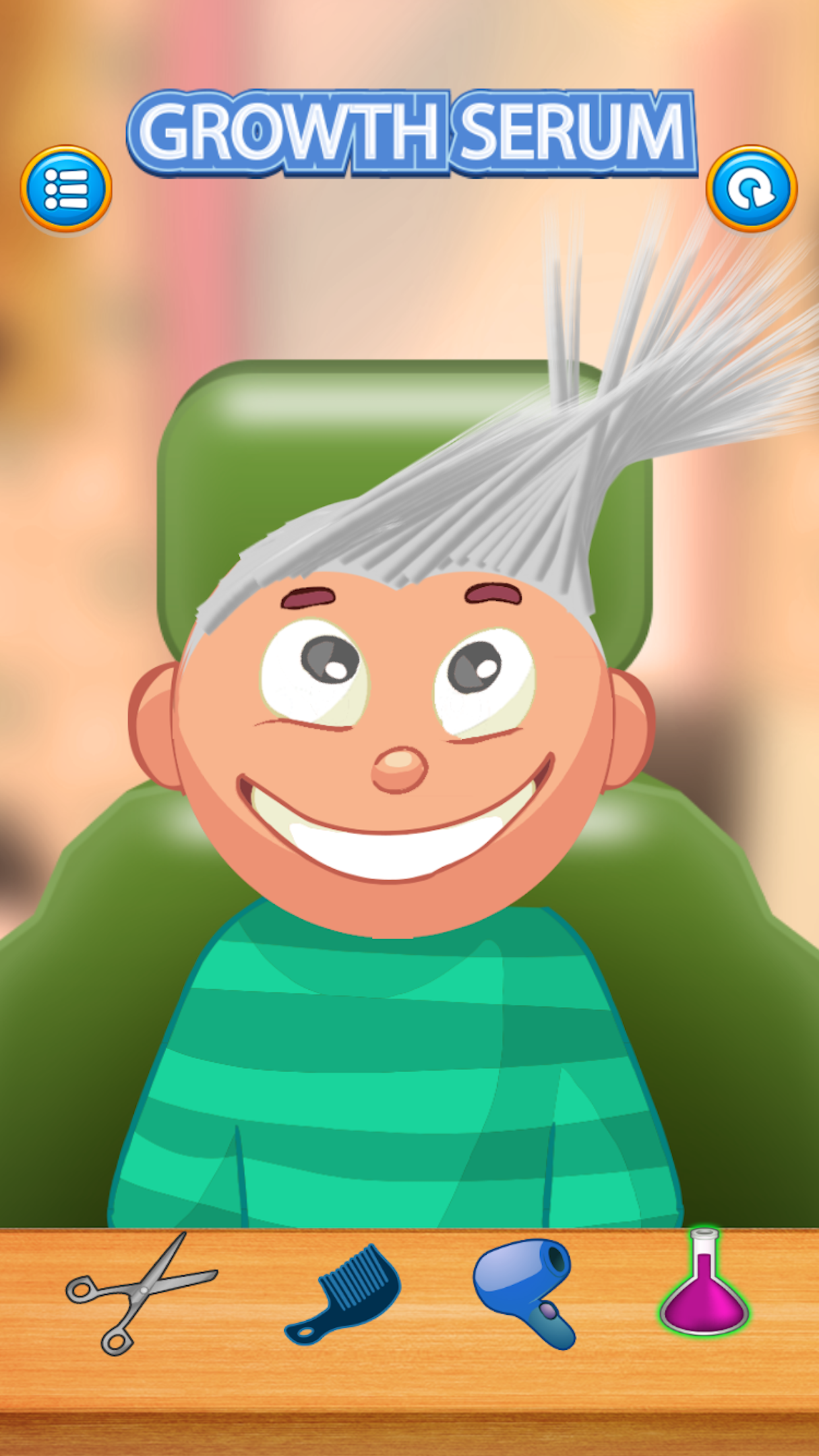 Child game / silver hair cut