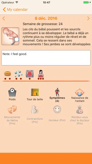 Capture d'écran de WomanLog Pregnancy Calendar sur iPhone 2