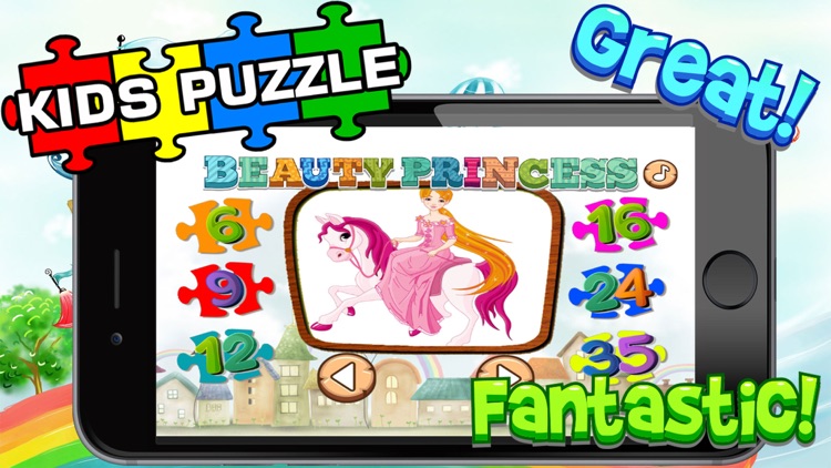 Princess Cartoon Jigsaw Puzzle for Girl and Kid HD