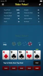 Video Poker! screenshot #1 for iPhone