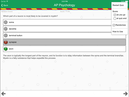 Barron's AP Psychology Flash Cards iPad screenshot