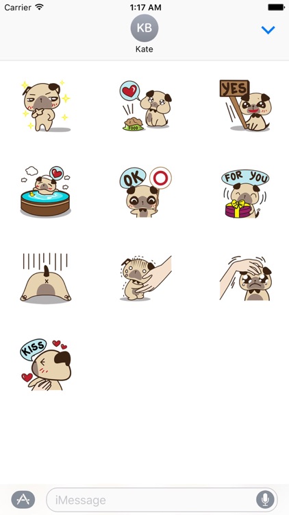 Lovely Puppy Pug Stickers