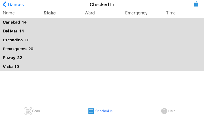 Dance Card Check-in