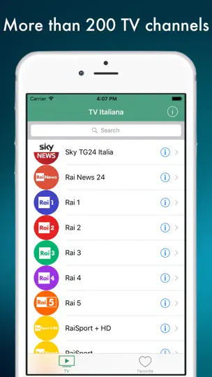 Captura de pantalla de TV Italiana - Italiano In Diretta Televisiva en iPhone 1