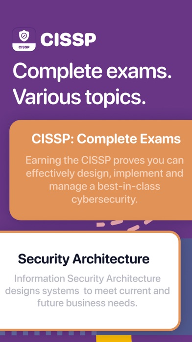 Screenshot #1 pour CISSP Exam Certification Prep