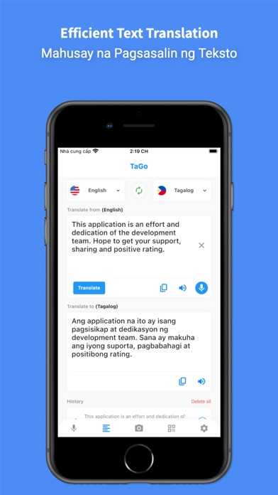 Tagalog, Filipino Translator + Screenshot