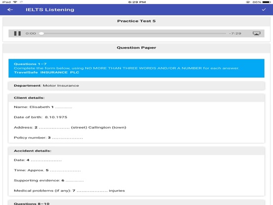 Screenshot #5 pour IELTS Listening Practice Tests