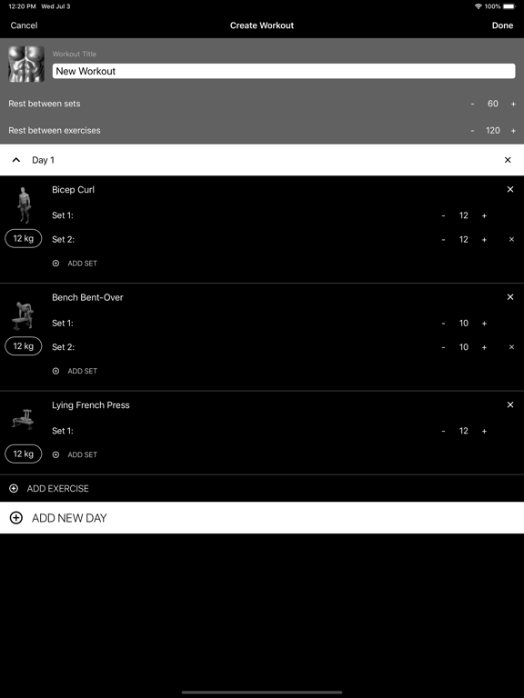 Dumbbell Home Workout iPad screenshot 6 - Health & Fitness app