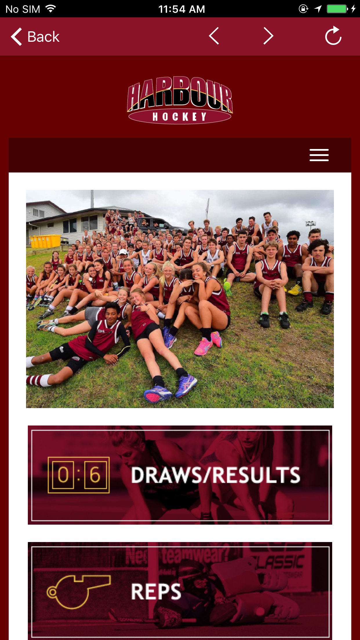 Harbour Hockey Mobile App