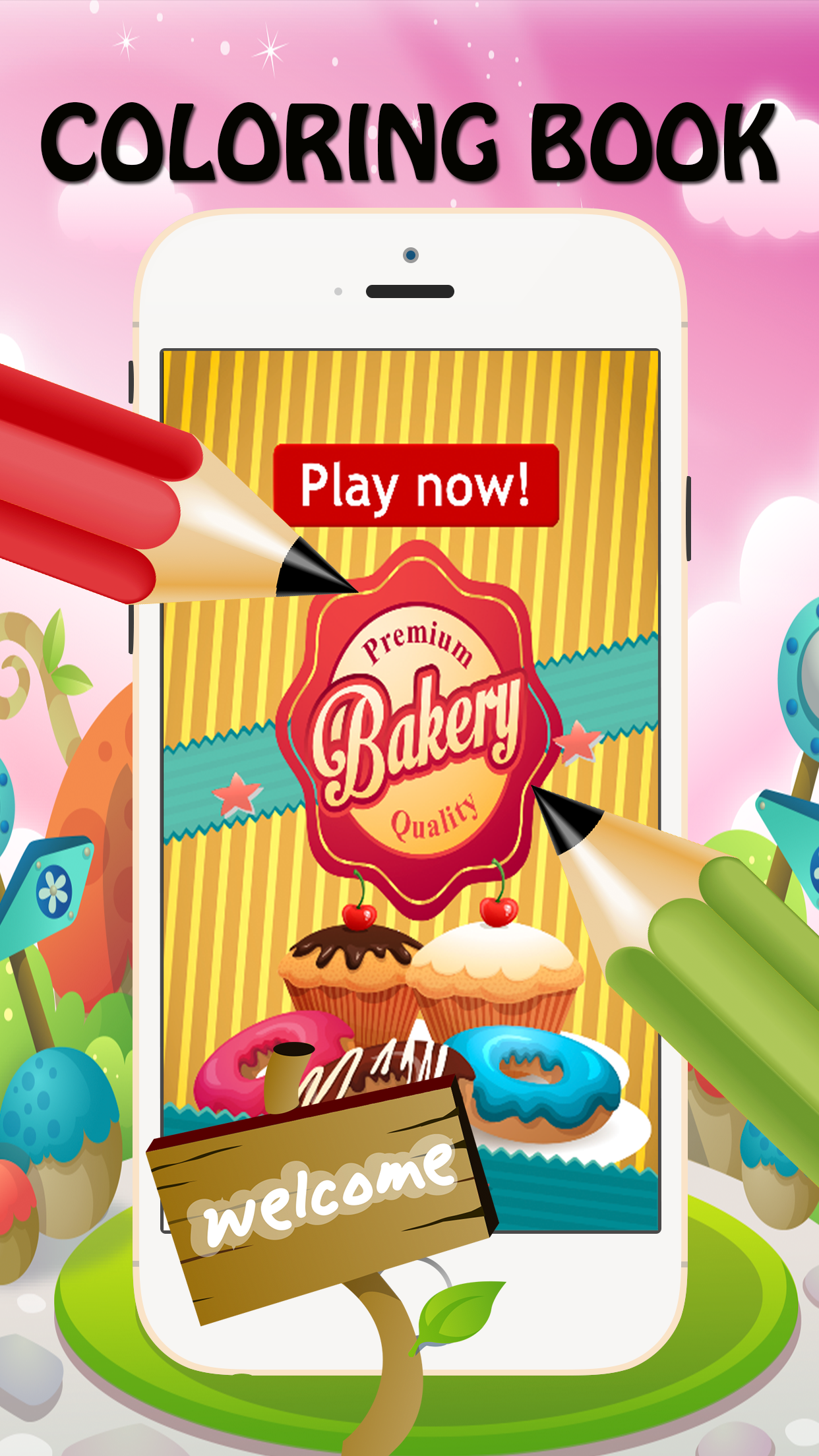 Valentine Cup Cake Bakery Coloring Book For Kids screenshot 4