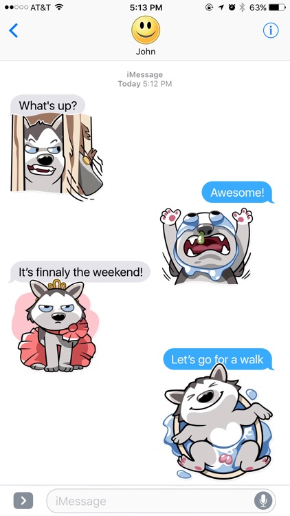 Polar Husky Dog Stickers