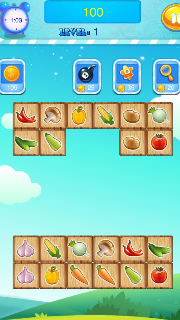 Vegetable  pop - Link  game