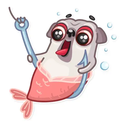 Water Pug Dog Funny Stickers Cheats