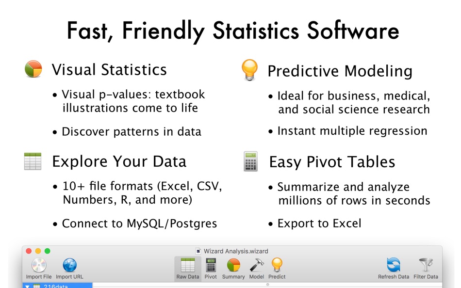 #2. Wizard - Statistics & Analysis (macOS) 由: Evan Miller