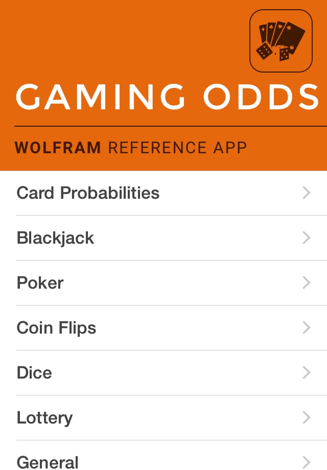 Wolfram Gaming Odds Reference Appのおすすめ画像1