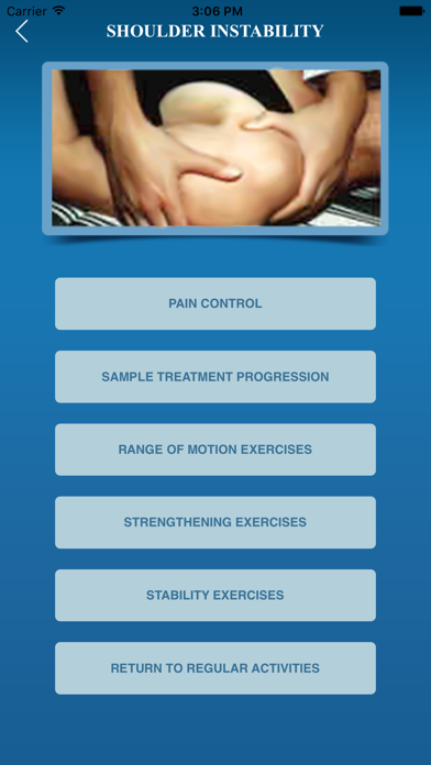 Medical iRehab Shoulder Instability Screenshot