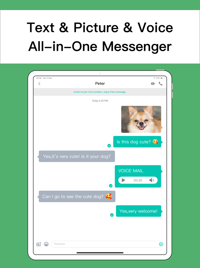Second Phone Number -Texts App