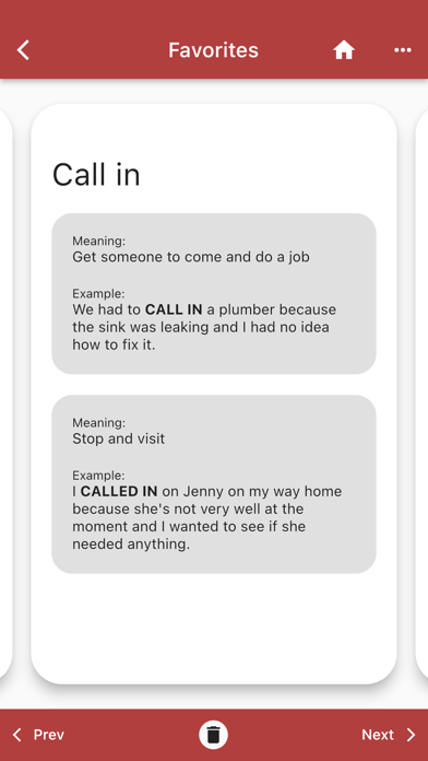 English: Phrasal Verbs Screenshot