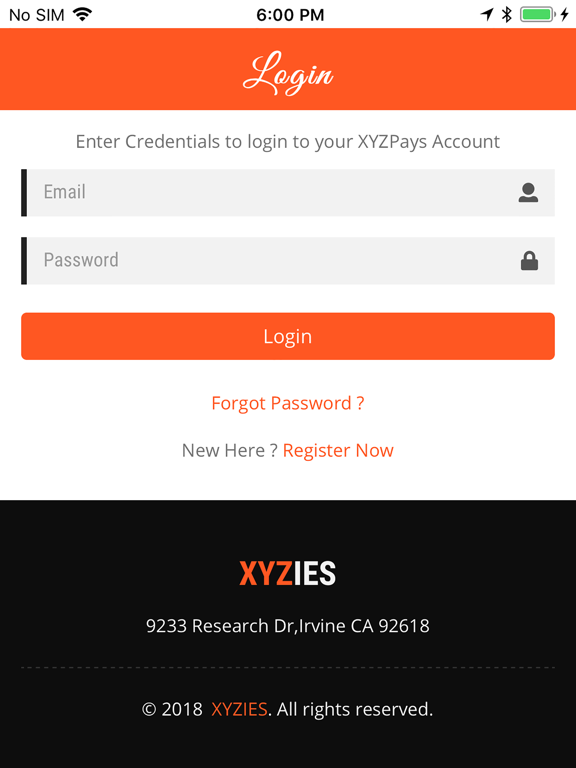 Xyz Pays iPad screenshot 1 - Business app