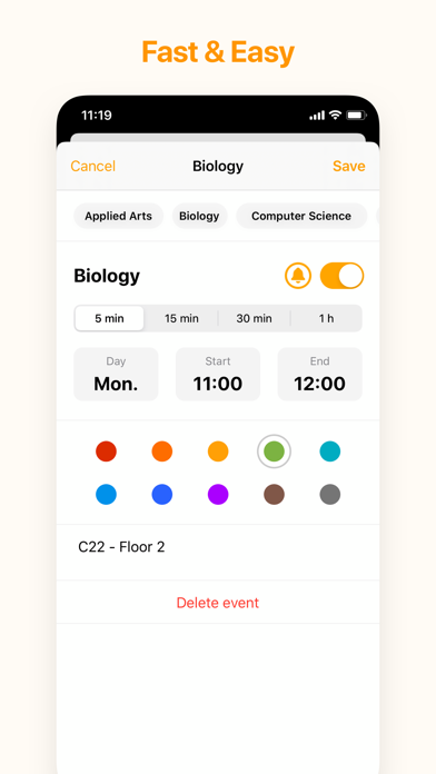 My Timetable - Quick & Simple Screenshot